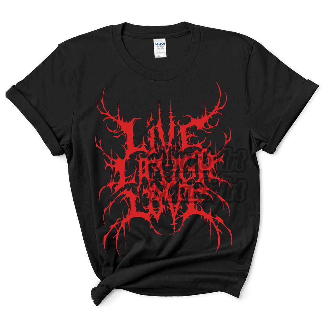 Live Laugh Love (S Tee) Red on Black - READY TO SHIP!!
