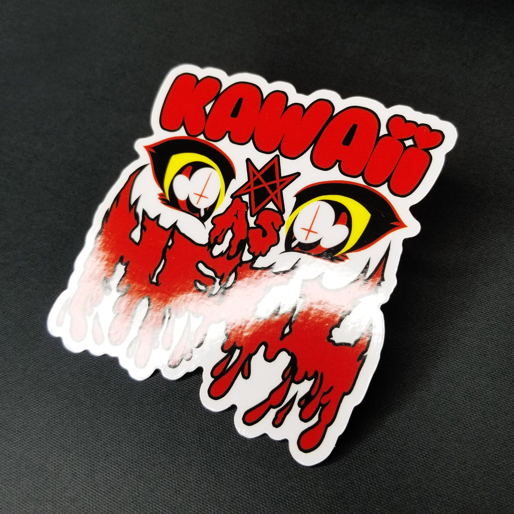 Kawaii as Hell - Red (Vinyl Sticker)