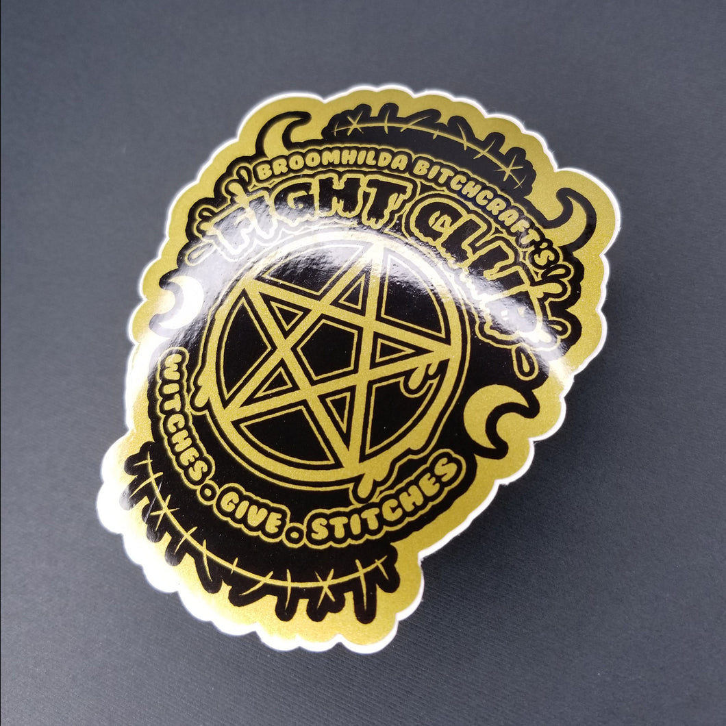 Witch Fight Club - Gold (Vinyl Sticker)