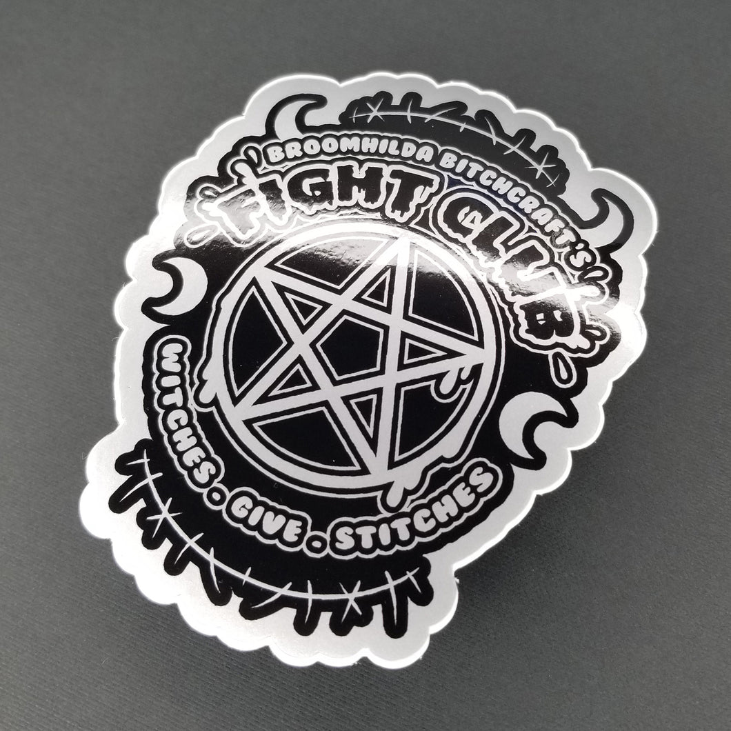 Witch Fight Club - Silver (Vinyl Sticker)